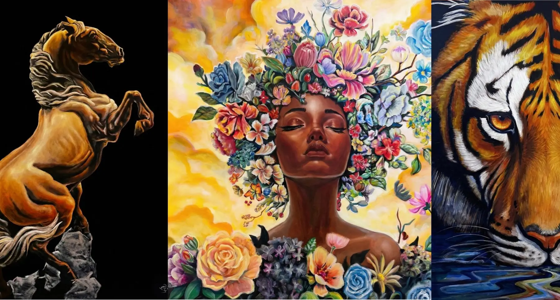 Collage of Jean Esther paintings available as prints